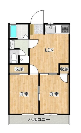 コーポ落合　A棟の物件間取画像